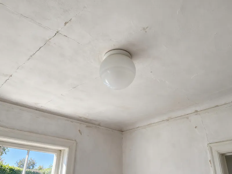 After: a new flush ceiling light in the same spot